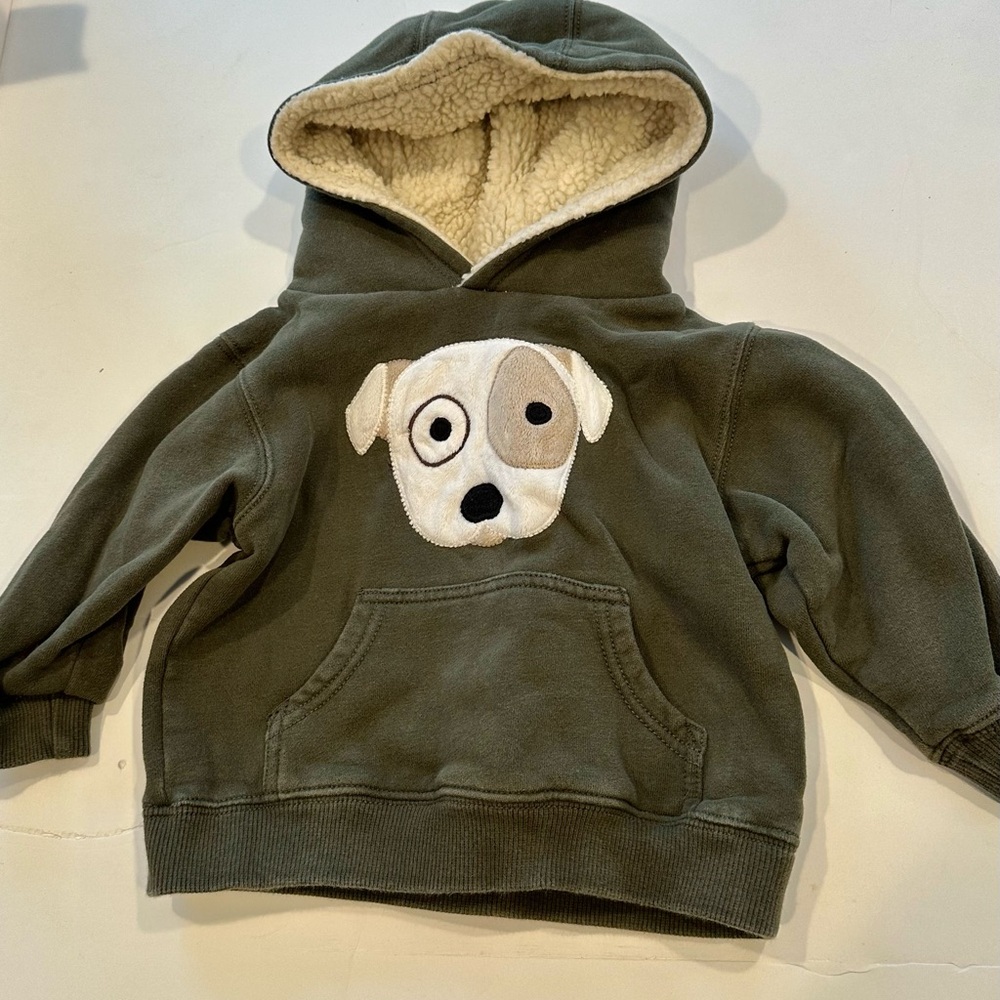 12-24 Month Olive Green Dog Gymboree Hoodie